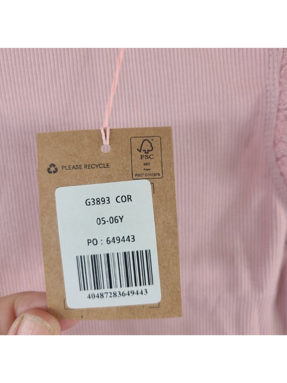 NEW Mini Boden Girls Pink Sleeveless Ribbed Top With Ruffle Trim Size 5-6Y - Picture 2 of 4